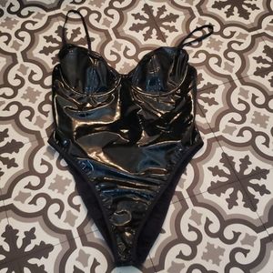 F21 shiny faux leather Wet look